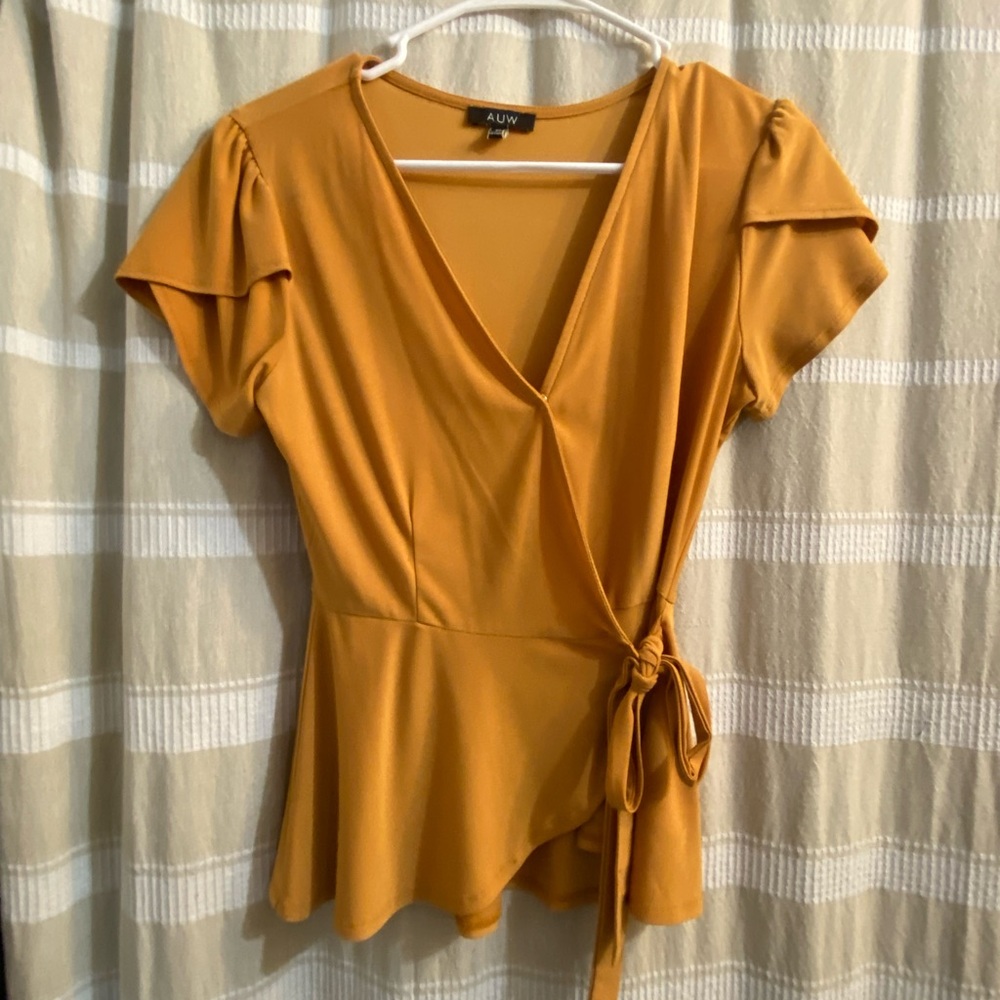 Mustard Wrap Top